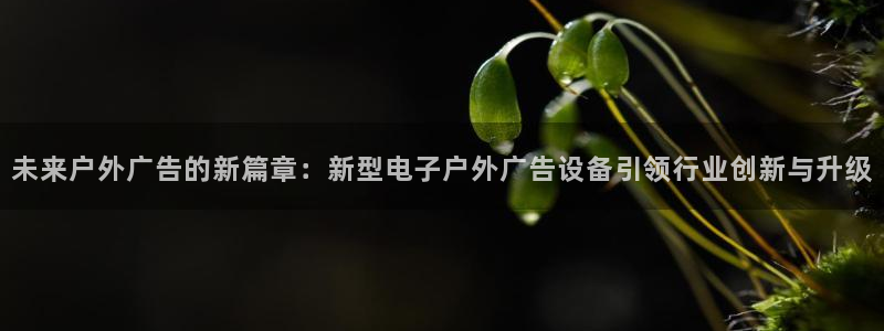 杏宇官方平台官网：未来户外广告的新篇章：新型电子户外广告设备引领行业创新与升级