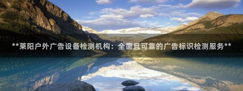 杏宇平台怎么样：**莱阳户外广告设备检测机构：全面且可靠的广告标识检测服务**