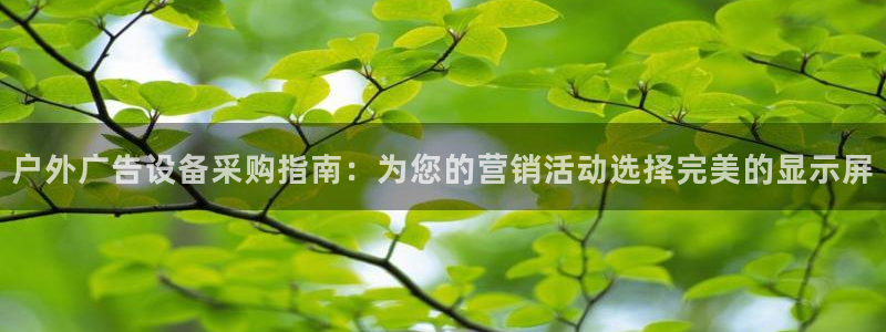 杏宇平台代理多少钱一个：户外广告设备采购指南：为您的营销活动选择完美的显示屏