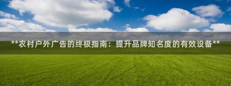 杏宇平台测速链接：**农村户外广告的终极指南：提升品牌知名度的有效设备**