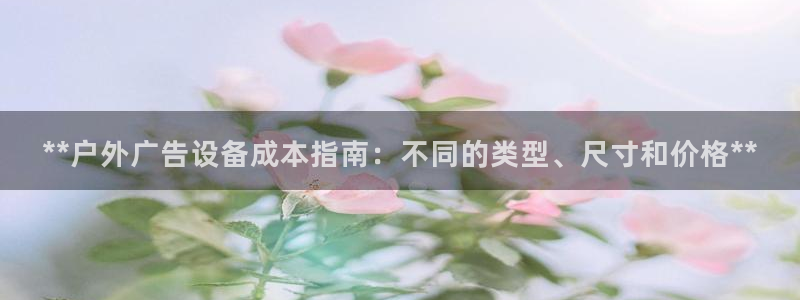 杏宇平台官网注册：**户外广告设备成本指南：不同的类型、尺寸和价格**
